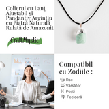 Colier cu Piatra Rulata de Amazonit Natural – Liniste, Echilibru si Claritate Interioara