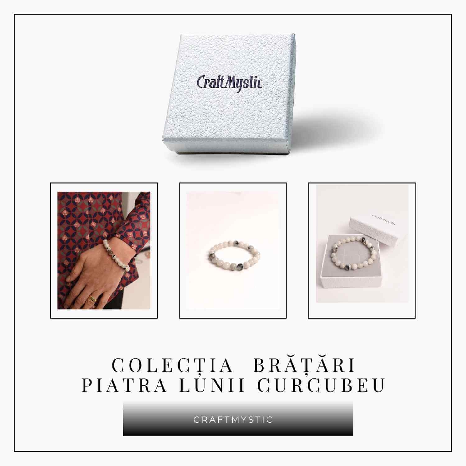 Bratara Elastica cu Margele 8mm din Piatra Lunii Curcubeu