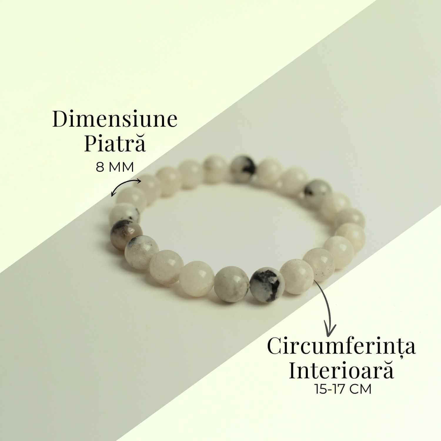 Bratara Elastica cu Margele 8mm din Piatra Lunii Curcubeu