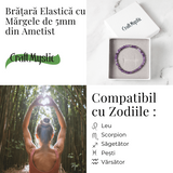 Bratara Elastica din Ametist 5mm – Claritate Mentala si Echilibru Emoțional