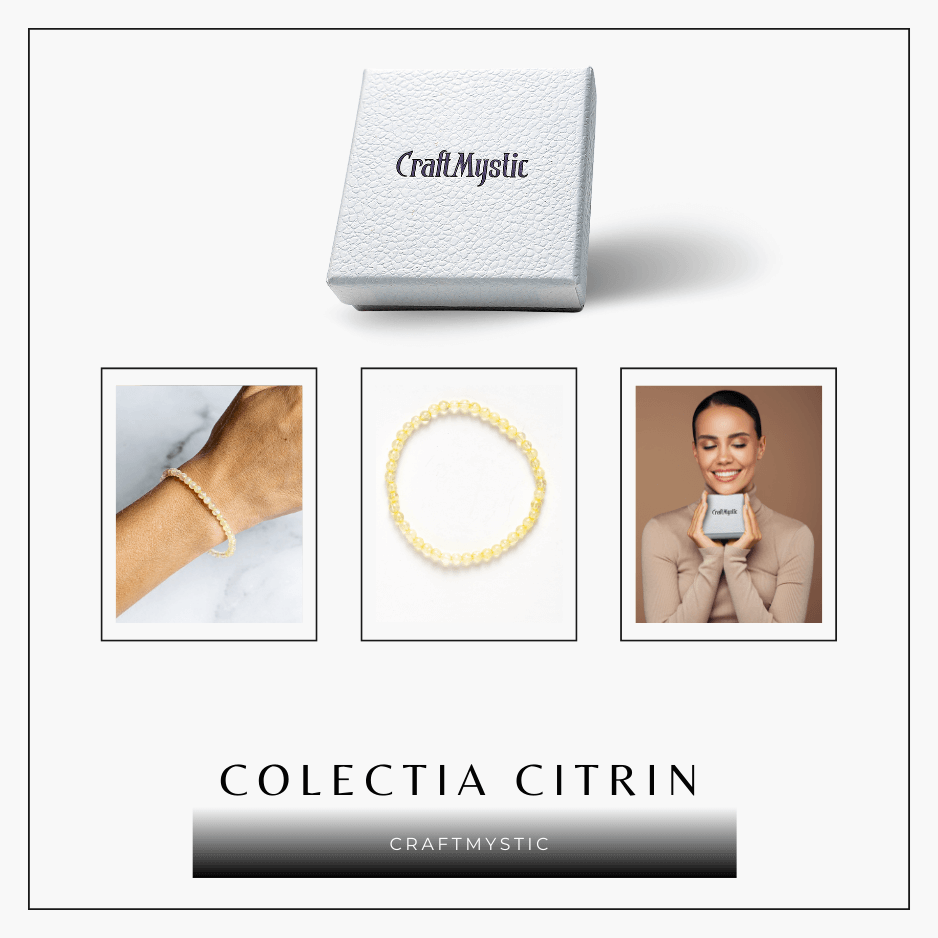 Bratara Elastica cu Margele 4 mm Naturale de Citrin – Atragerea Prosperitatii si Claritate