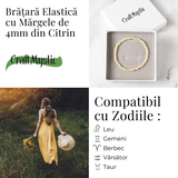 Bratara Elastica cu Margele 4 mm Naturale de Citrin – Atragerea Prosperitatii si Claritate
