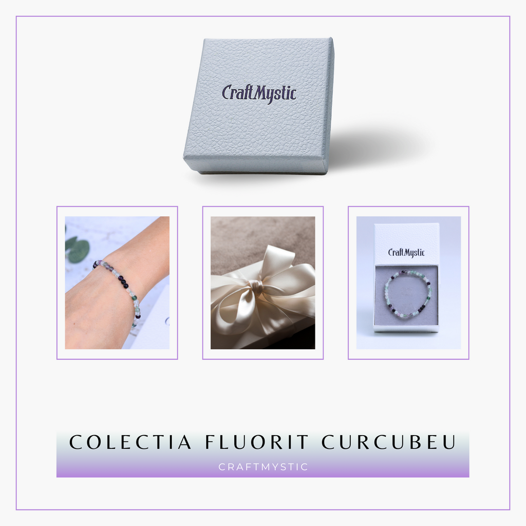 Bratara elastica cu margele 4mm Fluorit curcubeu