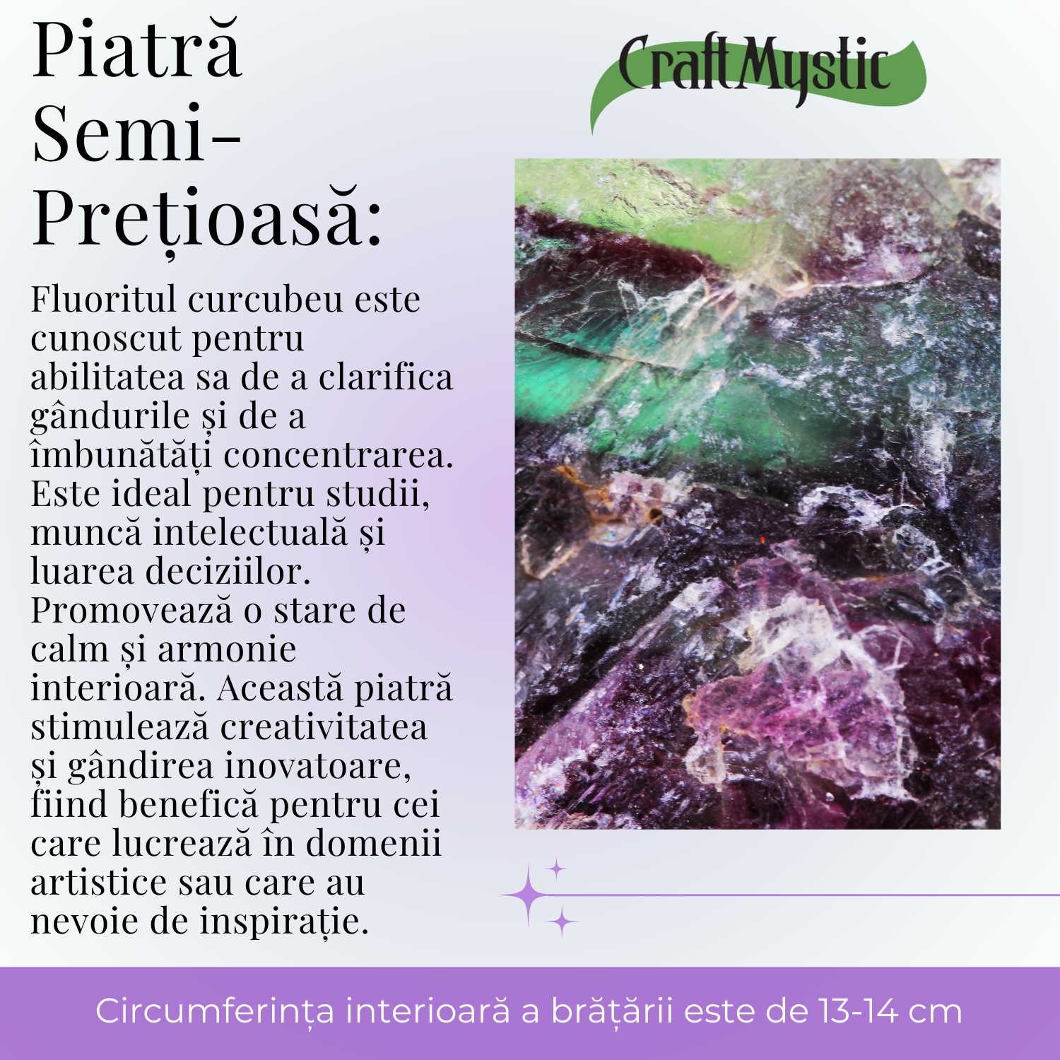 Bratara elastica cu margele 4mm Fluorit curcubeu