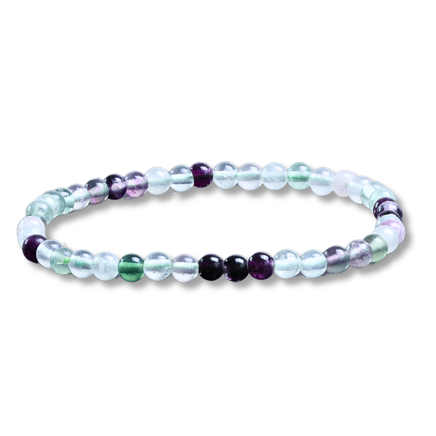 Bratara elastica cu margele 4mm Fluorit curcubeu