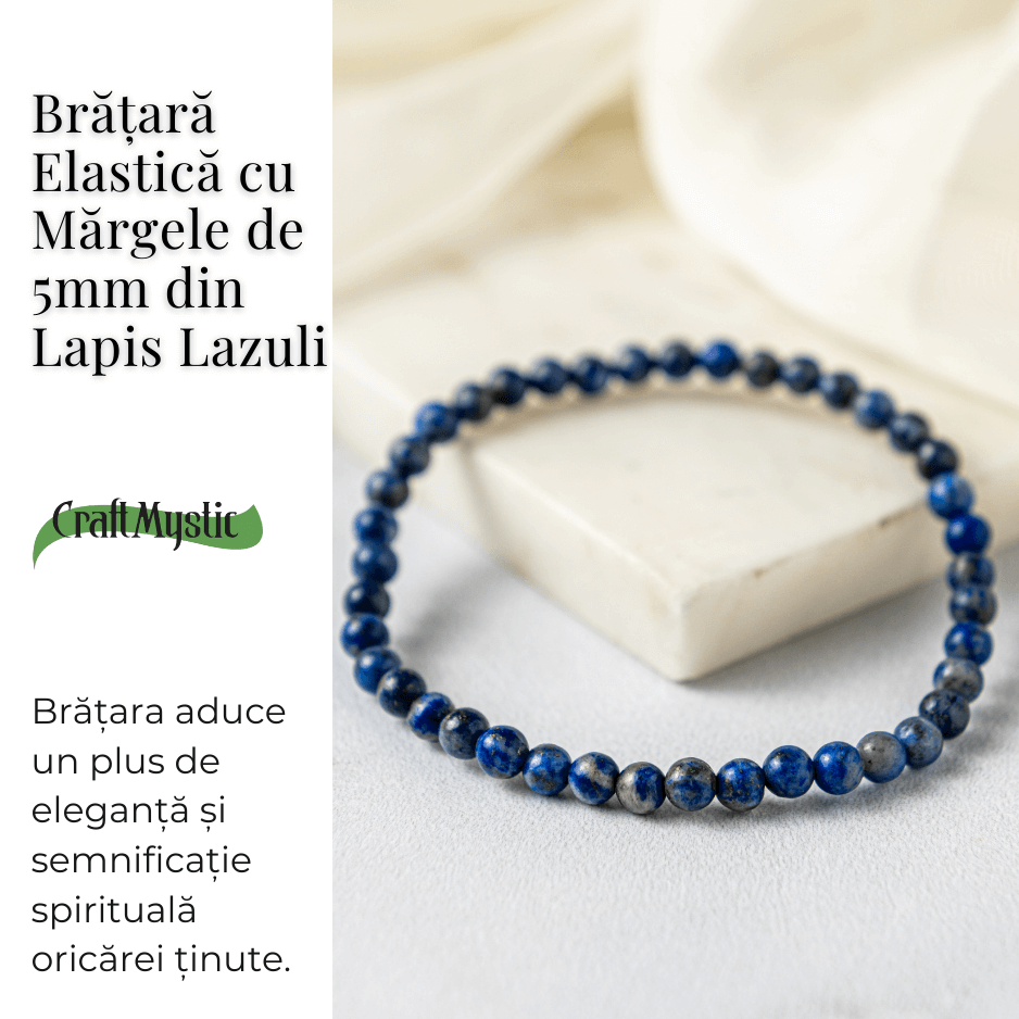 Bratara Elastica Lapis Lazuli 5 mm – Claritate si Creativitate