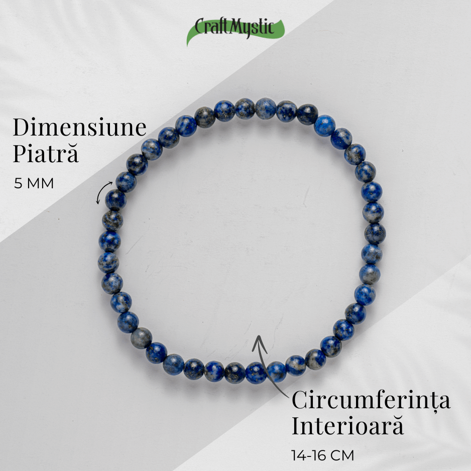 Bratara Elastica Lapis Lazuli 5 mm – Claritate si Creativitate