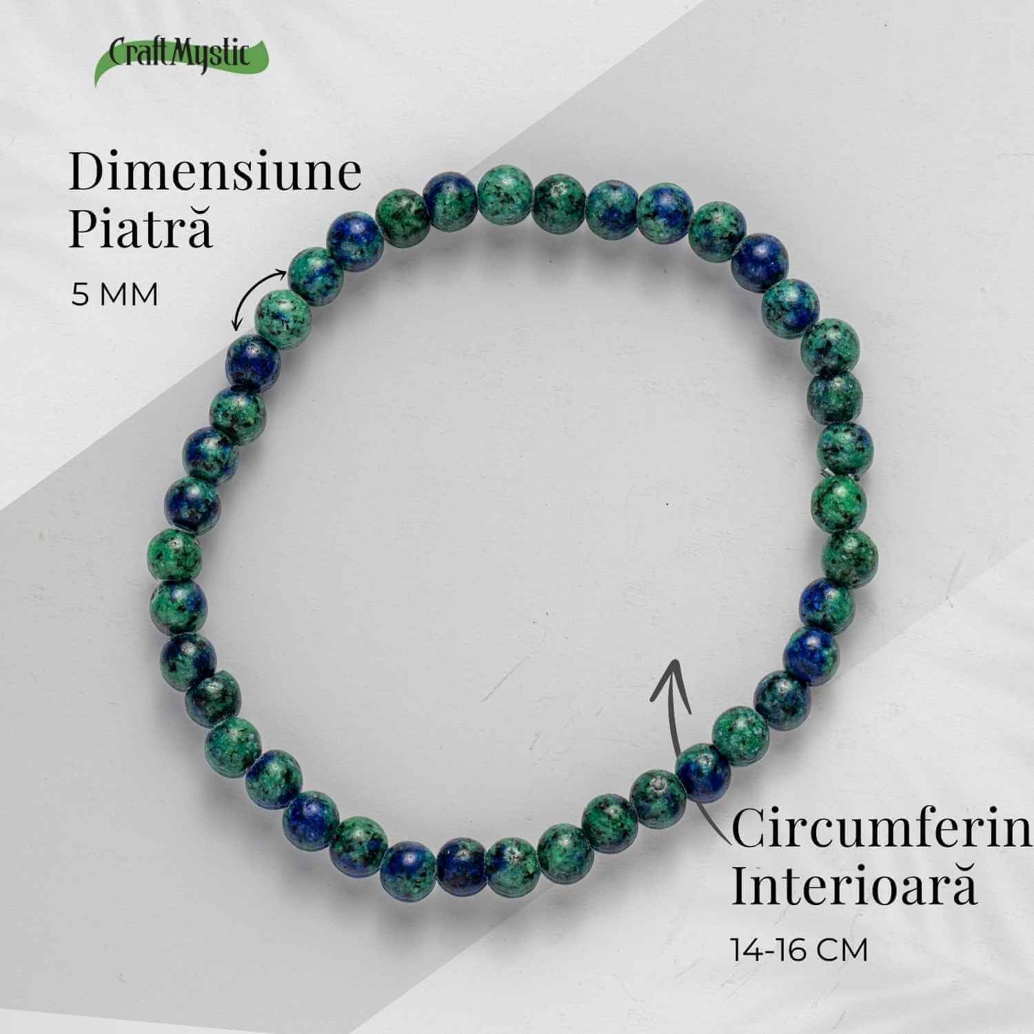 Bratara Elastica cu Margele 5 mm de Lapis Phoenix pentru Claritate si Creativitate