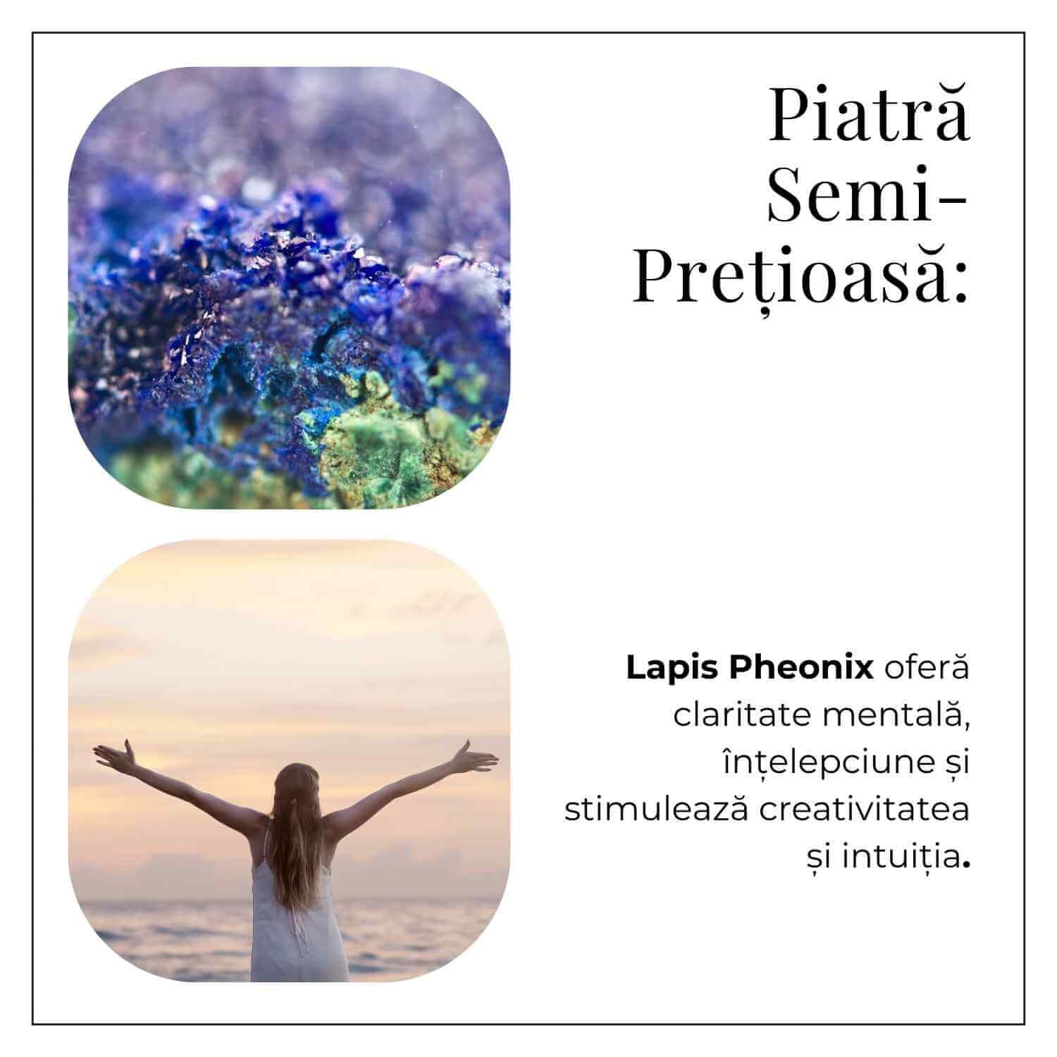 Bratara Elastica cu Margele 5 mm de Lapis Phoenix pentru Claritate si Creativitate