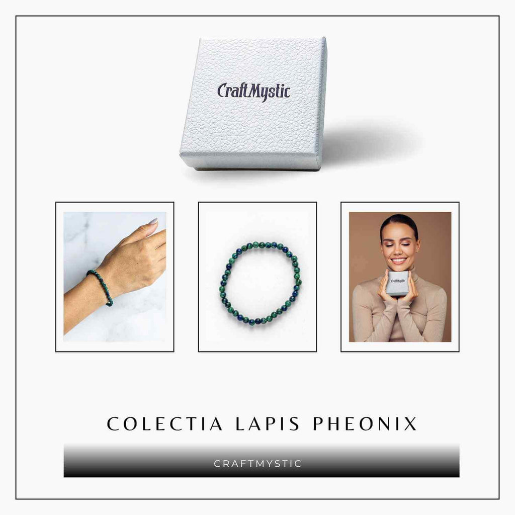 Bratara Elastica cu Margele 5 mm de Lapis Phoenix pentru Claritate si Creativitate