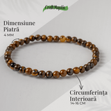 Bratara Elastica cu Margele 4 mm din Ochi de Tigru – Protectie si incredere
