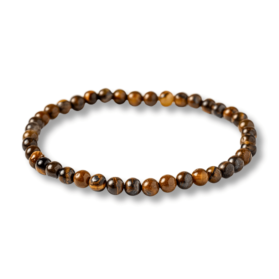 Bratara Elastica cu Margele 4 mm din Ochi de Tigru – Protectie si incredere