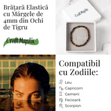 Bratara Elastica cu Margele 4 mm din Ochi de Tigru – Protectie si incredere