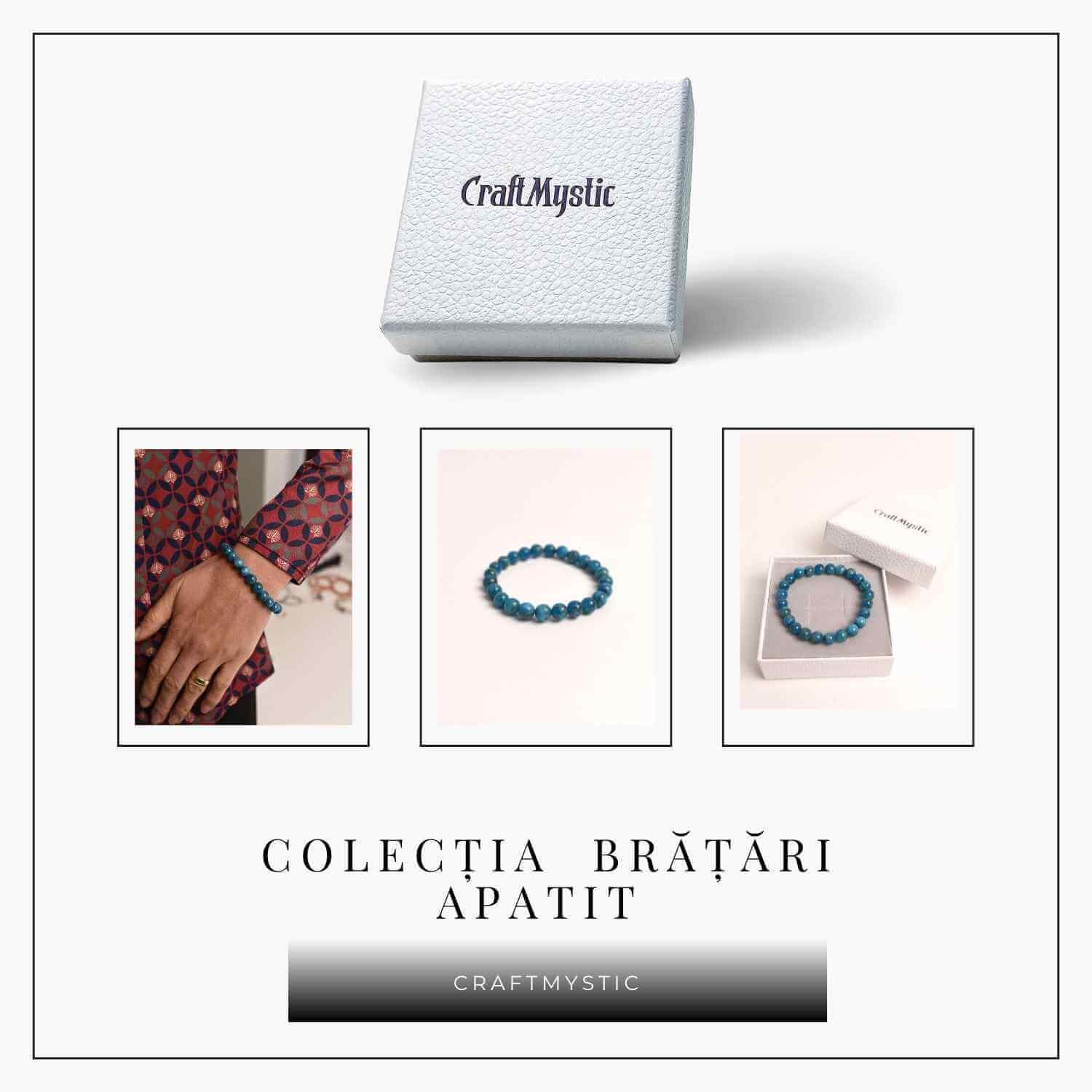 Bratara elastica 8mm din Apatit Albastru – Creativitate si claritate mentala
