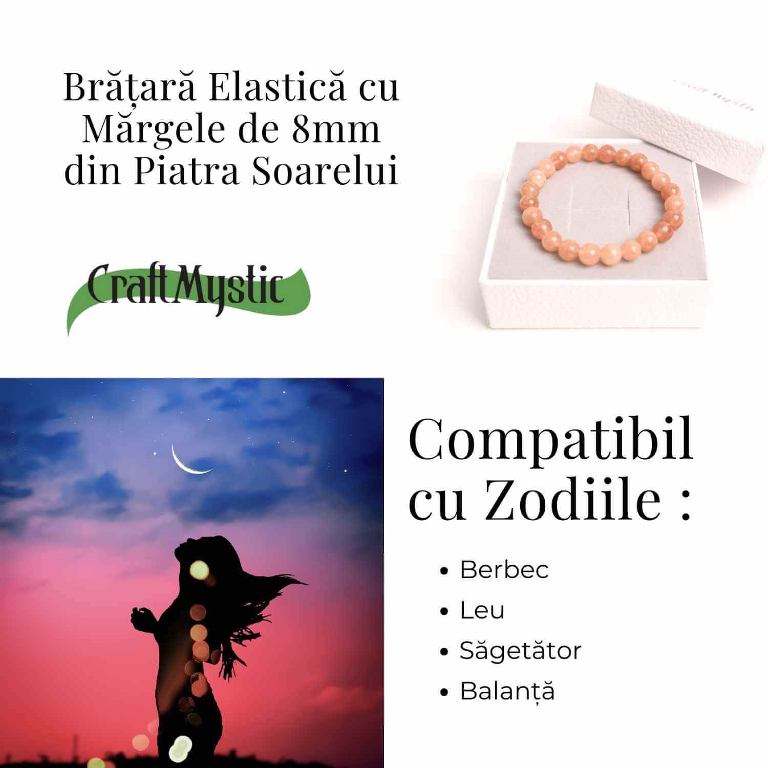 Bratara elastica cu piatra soarelui 8mm – Incredere si abundenta