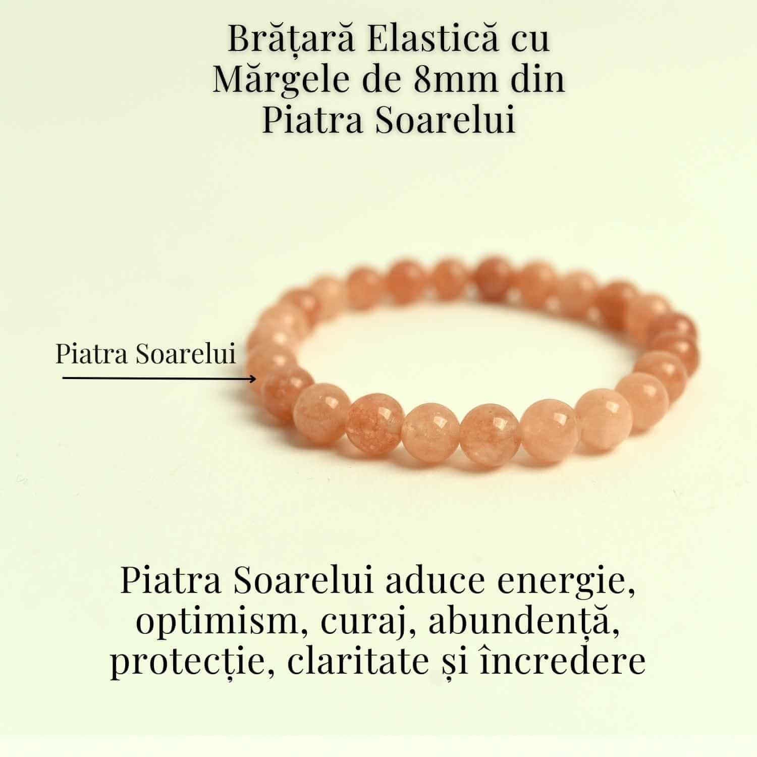 Bratara elastica cu piatra soarelui 8mm – Incredere si abundenta