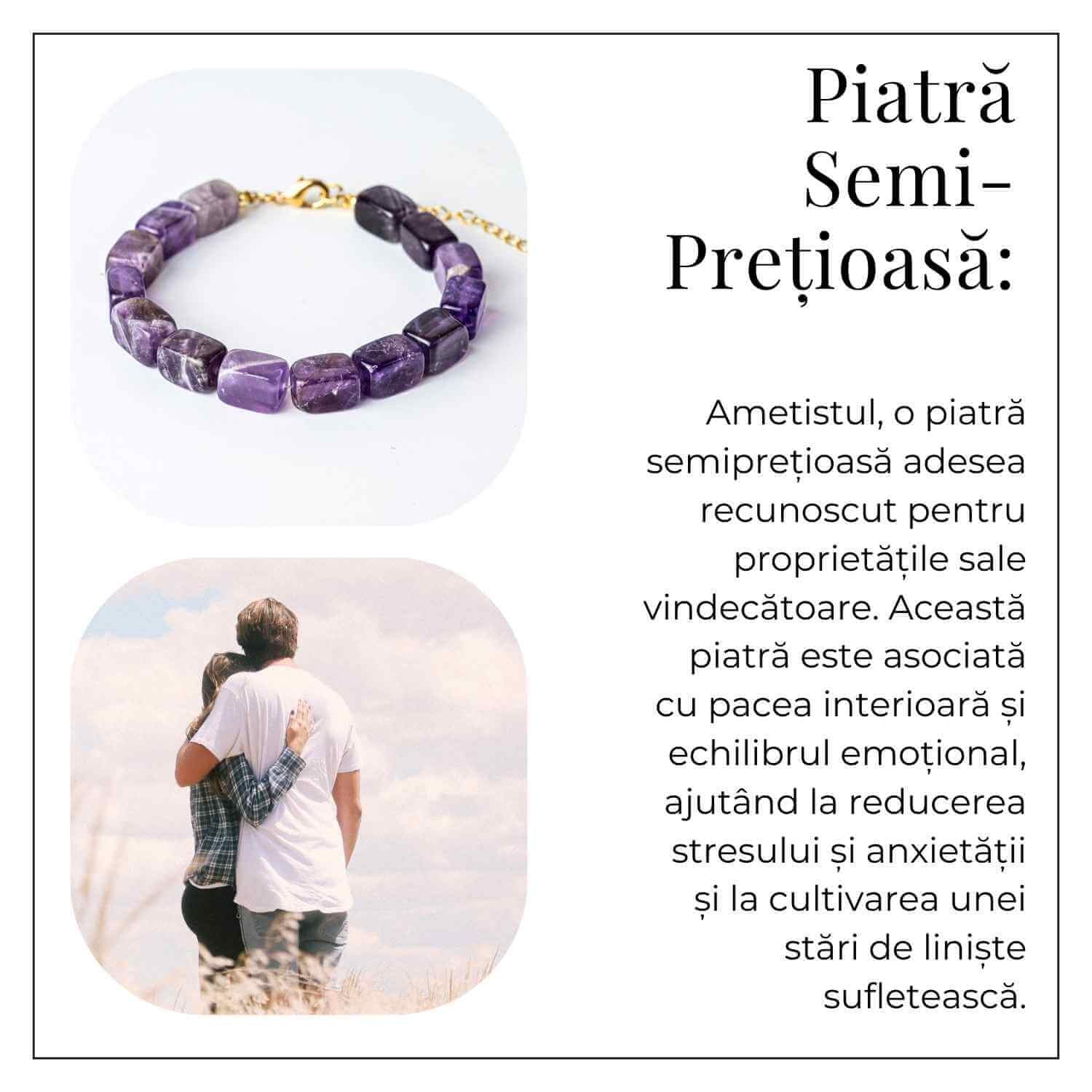 Geometrie Spirituala – Bratara cu Ametist Natural