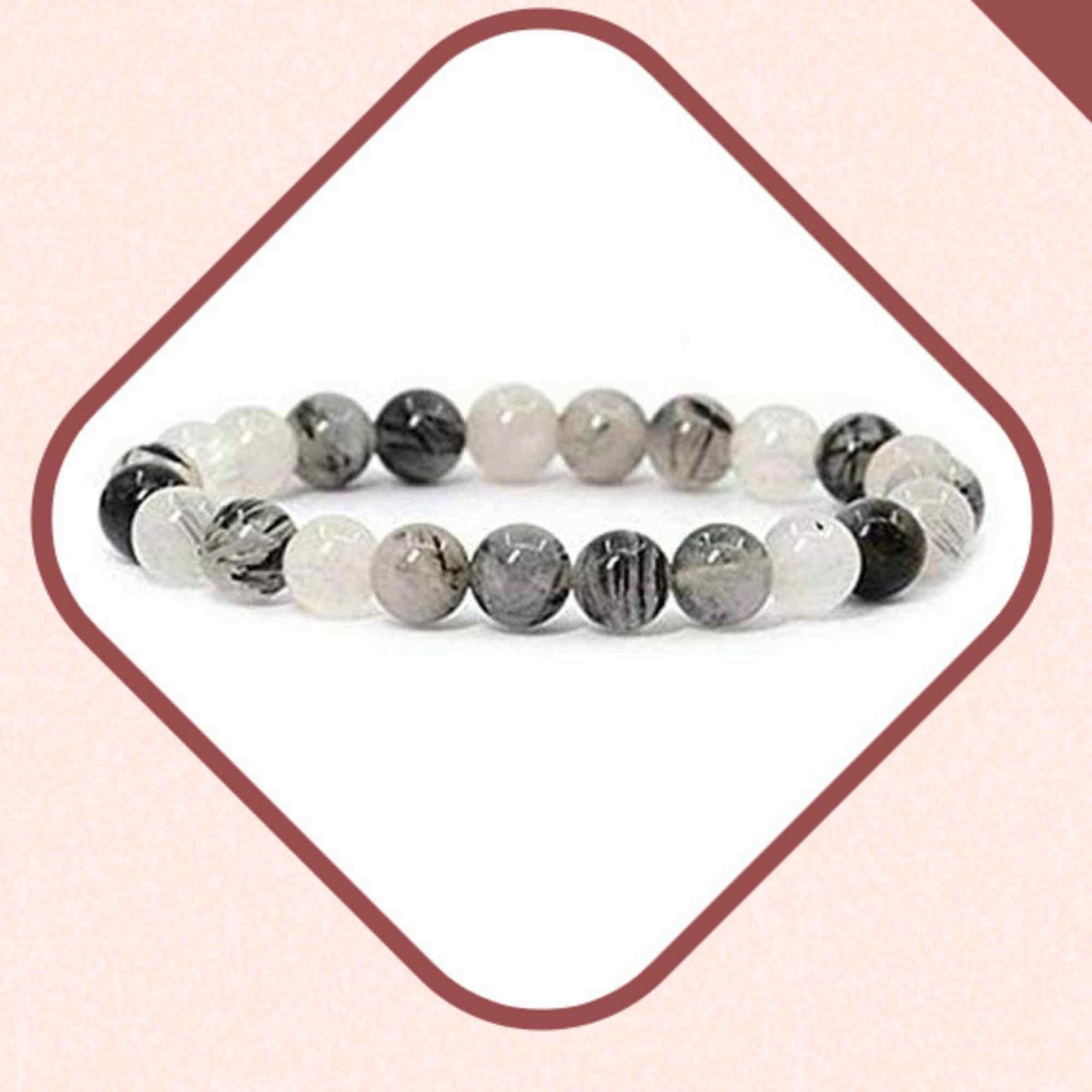 Bratara de Manifestare - Bratara Manuala din Rutil Negru Natural 8mm