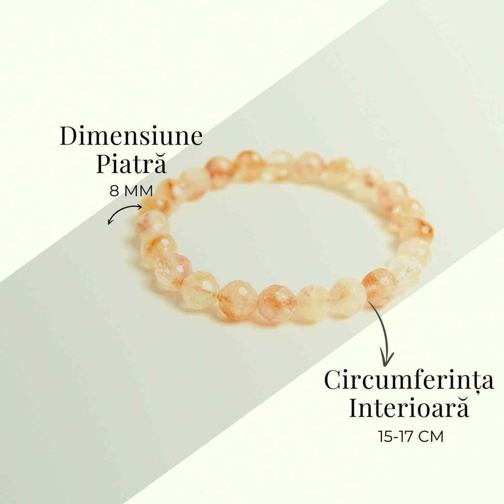 Bratara Elastica Radianta cu Citrin Fatetat 8mm – Energie si Prosperitate