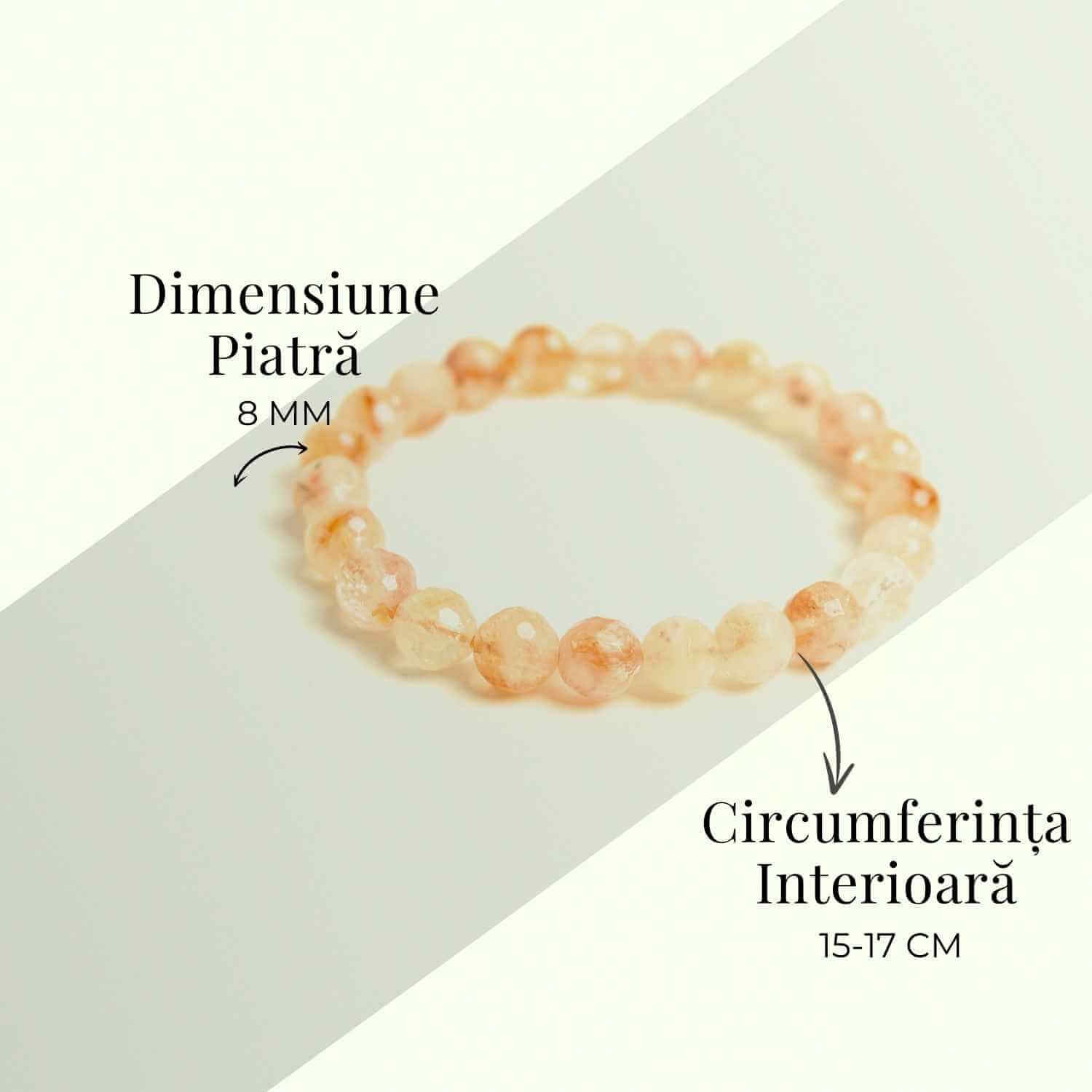 Bratara Elastica Radianta cu Citrin Fatetat 8mm – Energie si Prosperitate