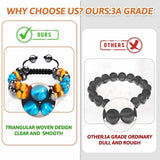 Bratara energetica cu tripla protectie, realizata din pietre semipretioase hematit, ochi de tigru galben si ochi de tigru albastru de 8 mm – bratara pentru energie, protectie, meditatie