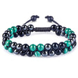 Bratara tripla protectie cu Cristale 8mm de Malachit, Obsidian Negru si Pietre Hematit - Bijuterie Autentica de Vindecare pentru Barbati si Femei
