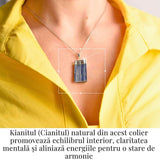 Colier argintiu cu pandantiv Kianit (Cianit) albastru – Echilibru si Conexiune Spirituala