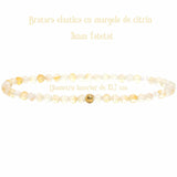 Bratara Eleganta cu Margele 3mm Citrin Fateta cu Bila Stralucitoare Pentru Incredere in sine, Revigorare