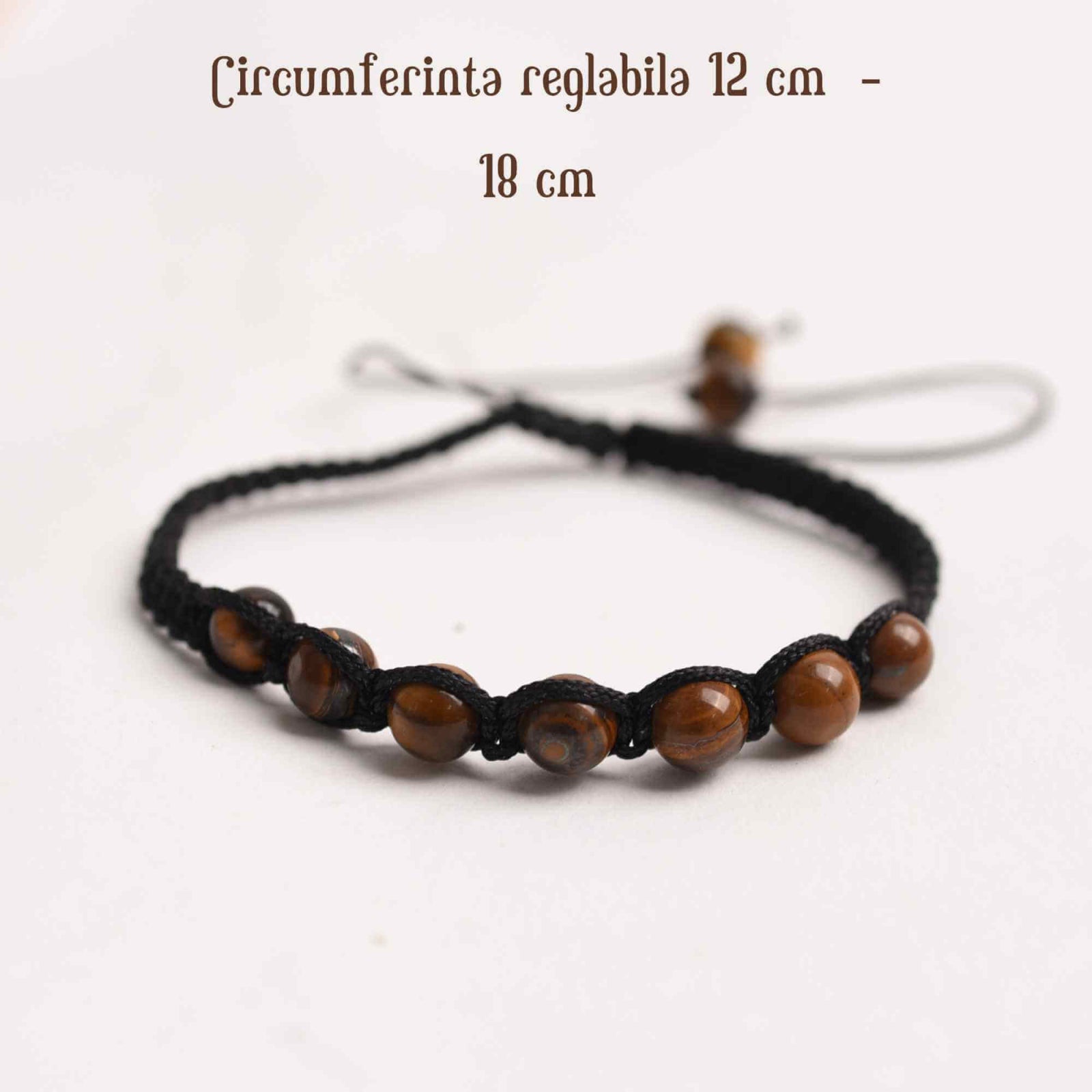 Bratara Reglabila cu Margele de Ochi de Tigru de 6mm