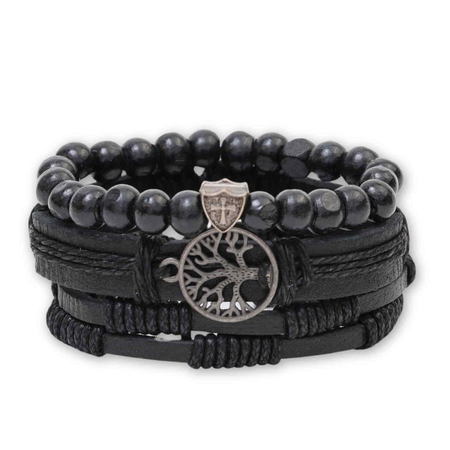 Set 3 Brățări Inedite cu Arborele Vieții si piele sintetica – Stil și Protecție pentru Orice Ocazie