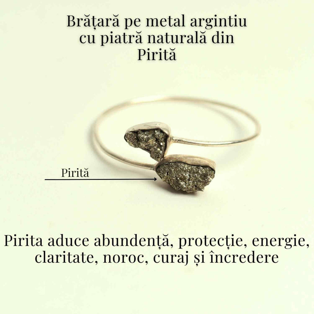 Bratara Pirita cu metal argintiu – Noroc si protectie zilnica