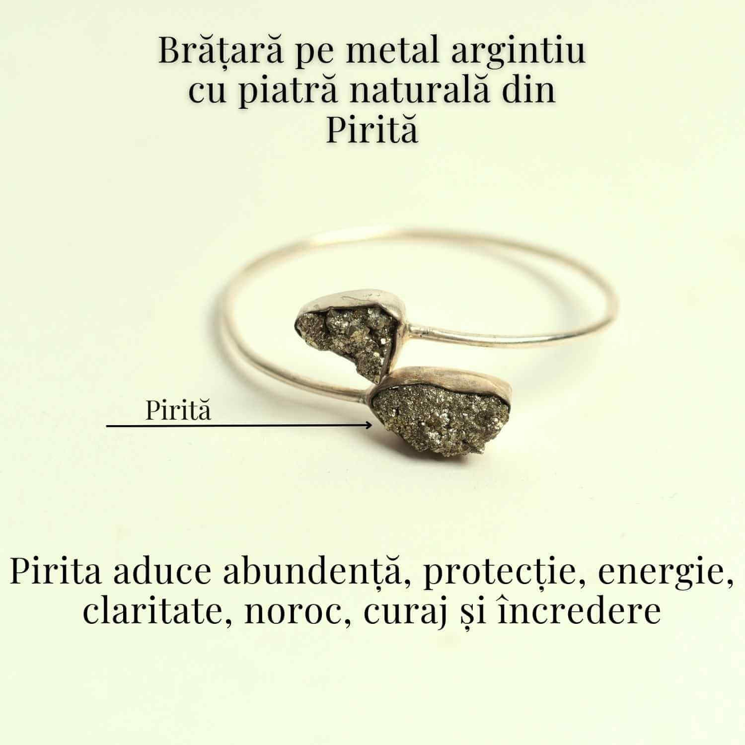 Bratara Pirita cu metal argintiu – Noroc si protectie zilnica