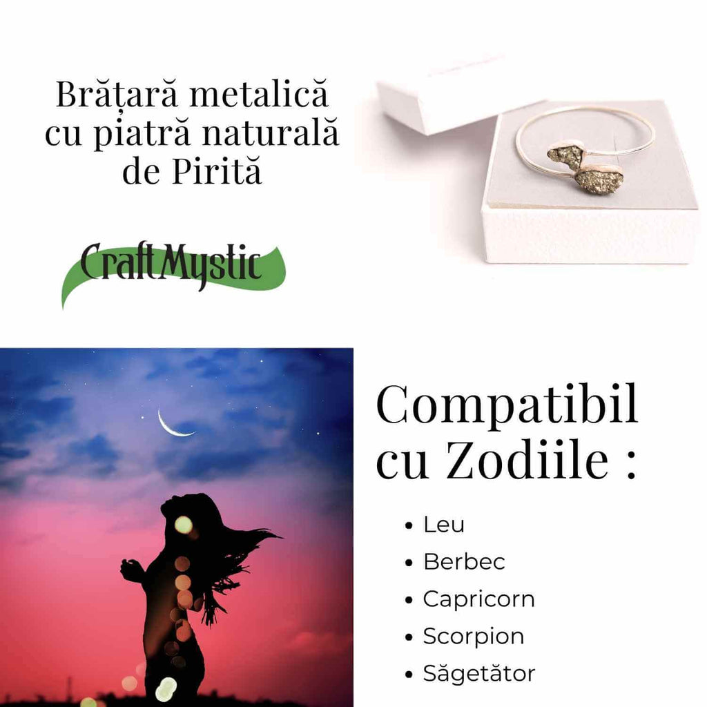 Bratara Pirita cu metal argintiu – Noroc si protectie zilnica