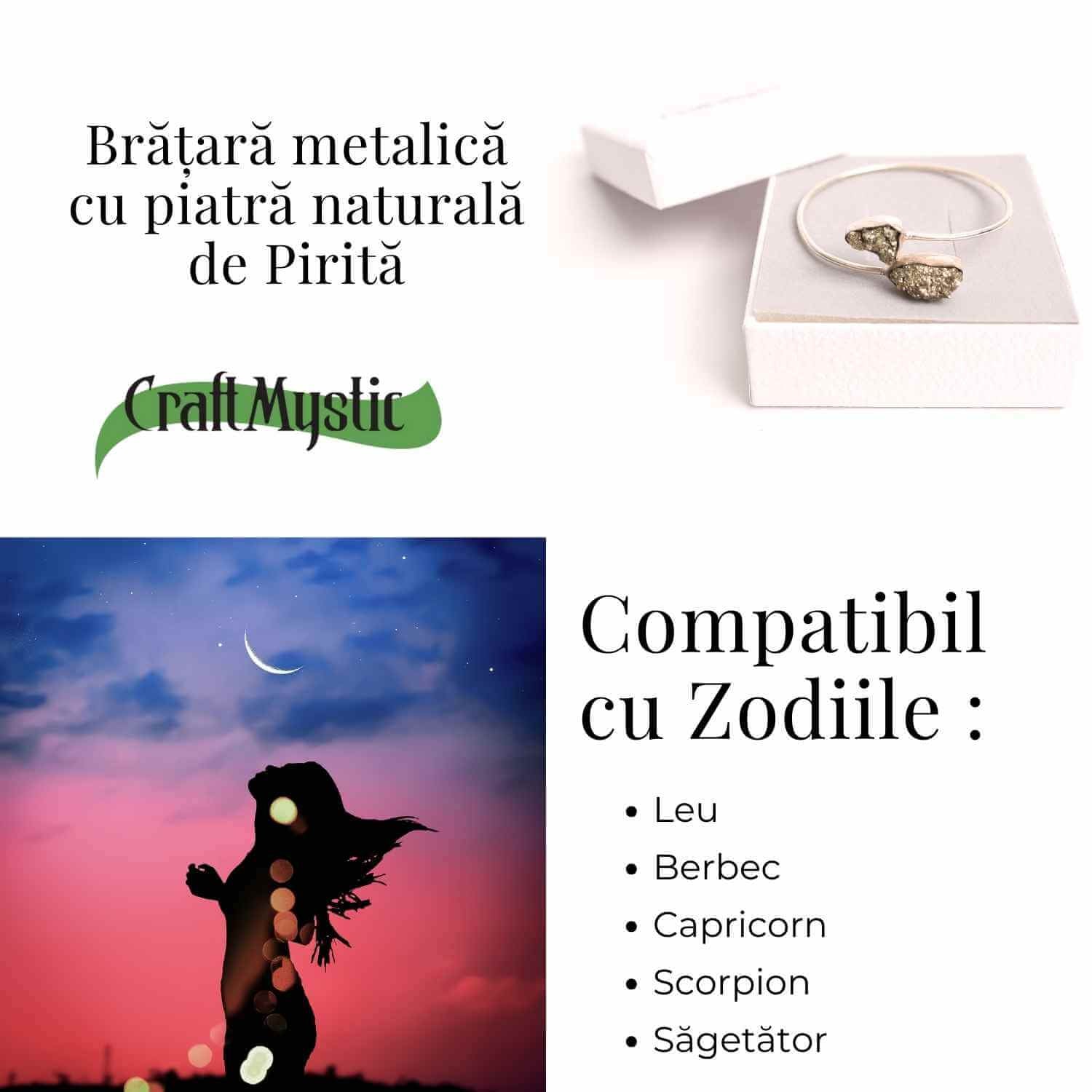 Bratara Pirita cu metal argintiu – Noroc si protectie zilnica