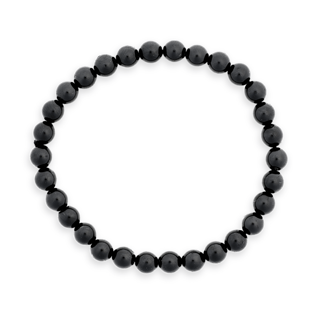 Bratara Elastica cu Margele de Turmalina Neagra de 6mm – Talisman Protector si Stilat