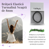 Bratara Elastica cu Margele de Turmalina Neagra de 8mm – Protectie si Echilibru