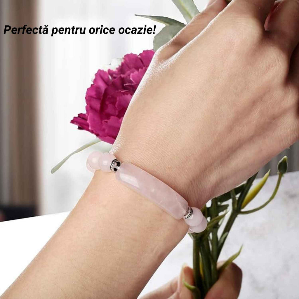 Bratara Zen Cuart Roz 8mm – Iubire si Vindecare Emotionala