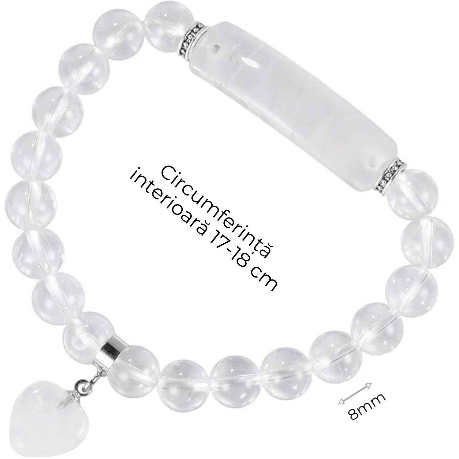 Bratara Zen Cuart Transparent 8mm – Claritate si Energii Pozitive