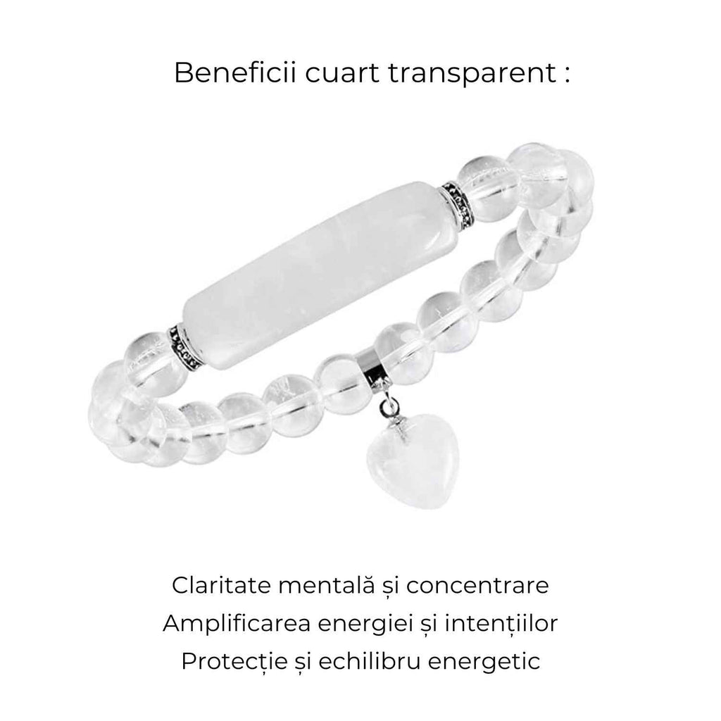 Bratara Zen Cuart Transparent 8mm – Claritate si Energii Pozitive