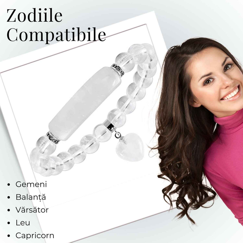 Bratara Zen Cuart Transparent 8mm – Claritate si Energii Pozitive