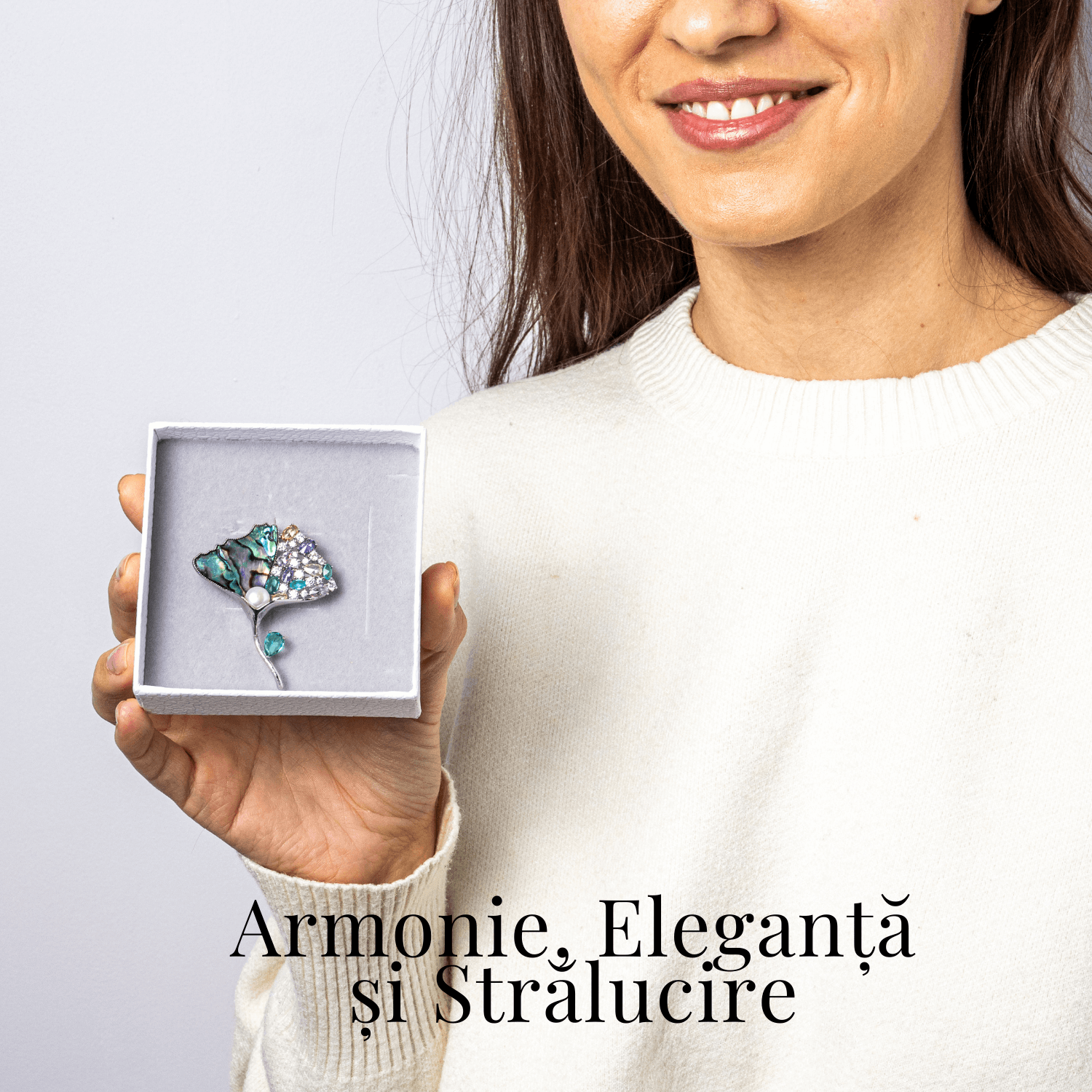 Brosa Scoica Abalone cu Perla Naturala si Zirconia