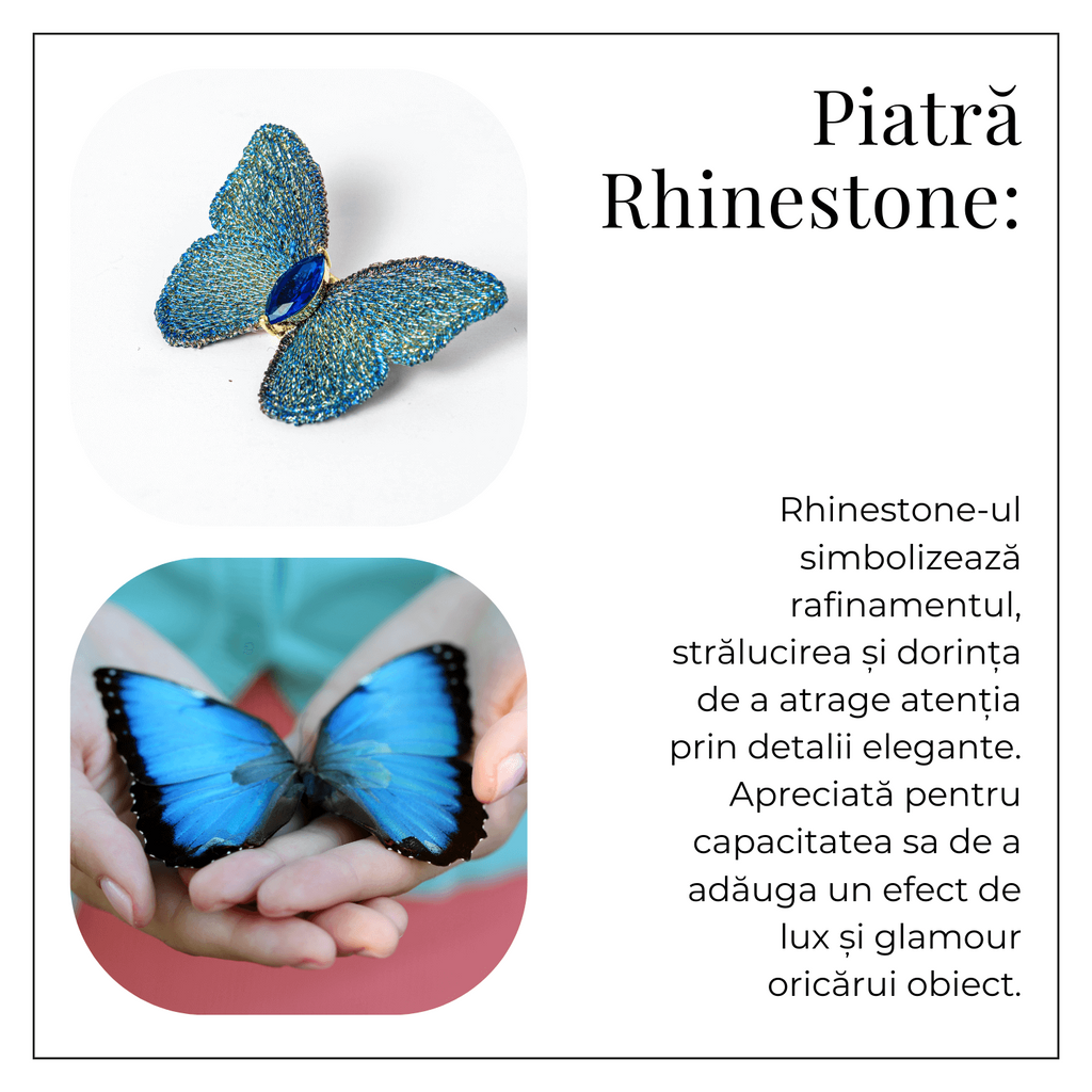 Brosa Fluturas cu Pietre Rhinestone