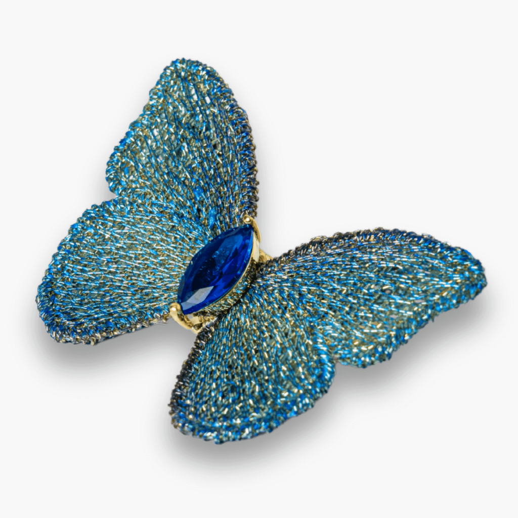 Brosa Fluturas cu Pietre Rhinestone