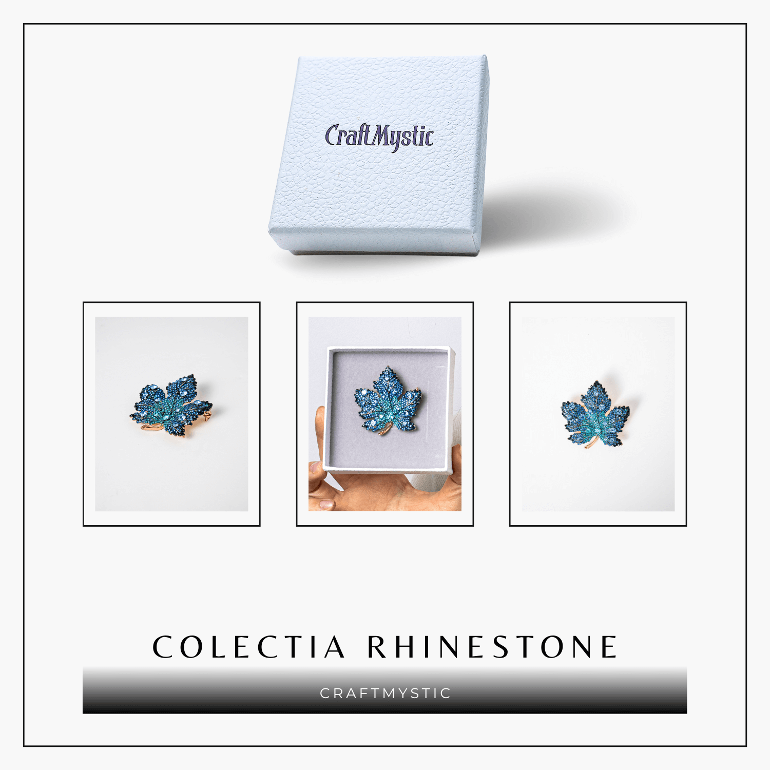 Brosa design frunza de artar cu pietre Rhinestone – Eleganta si rafinament