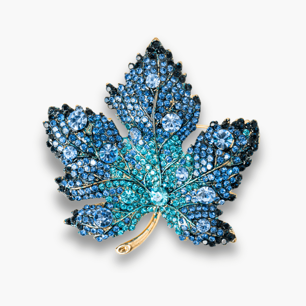 Brosa design frunza de artar cu pietre Rhinestone – Eleganta si rafinament