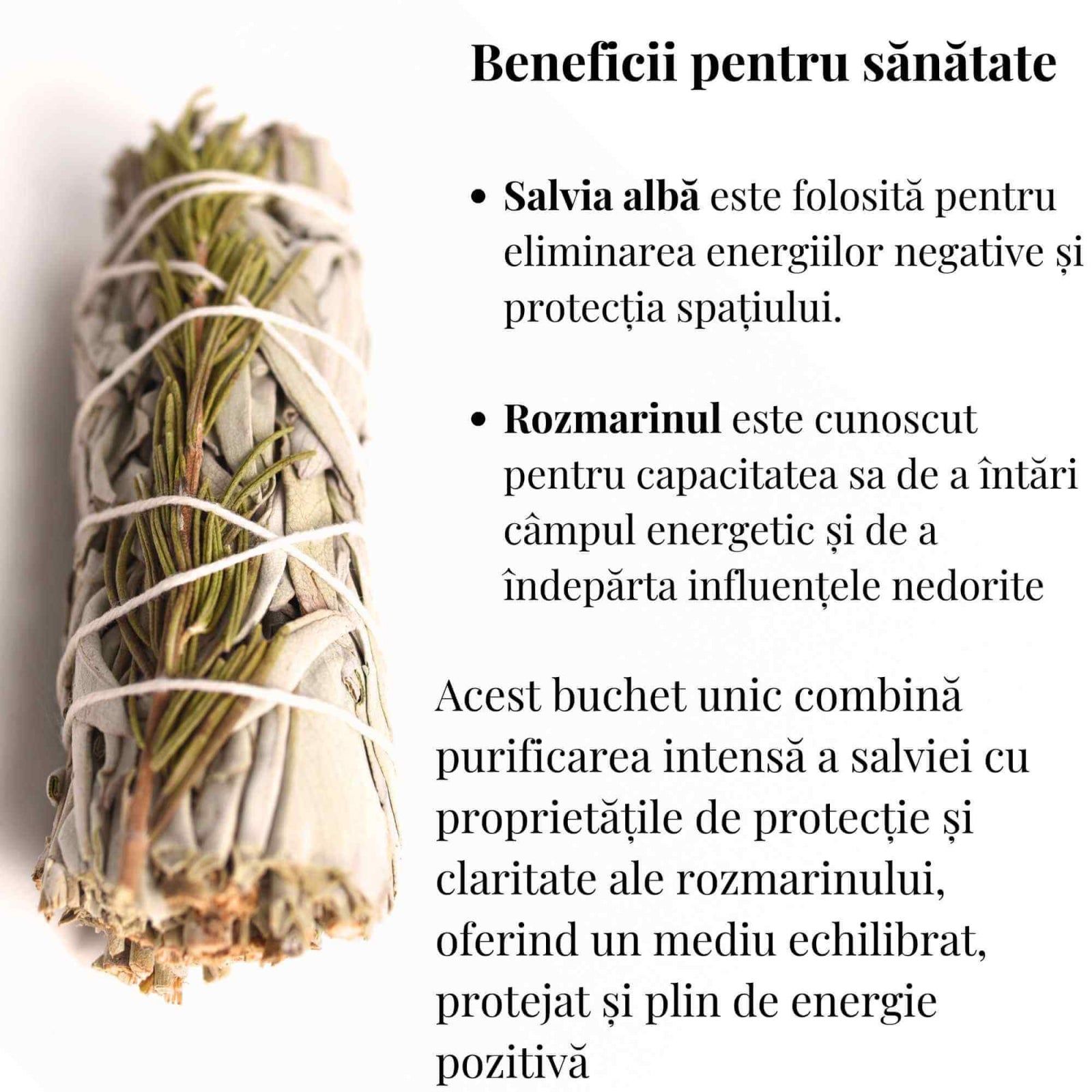 Buchet Salvie Alba California cu Rozmarin