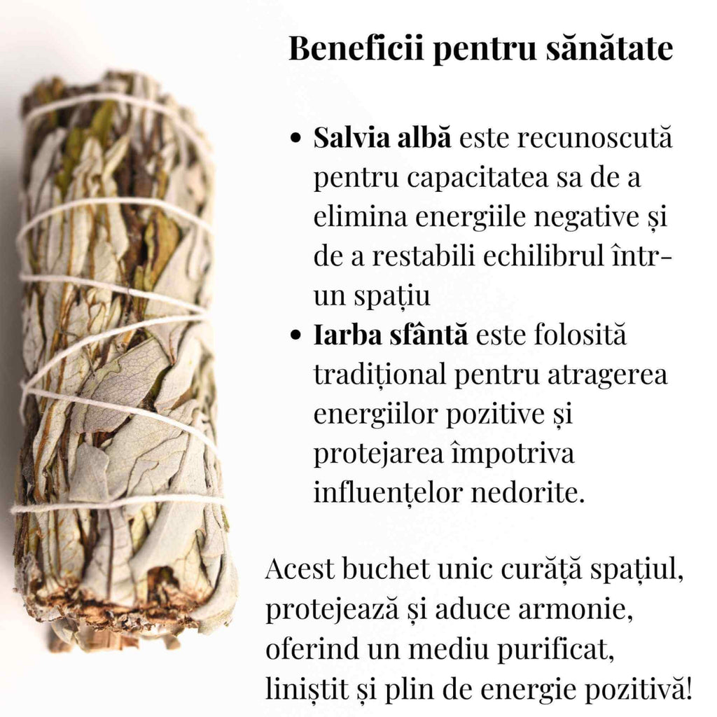 Buchet Salvie Alba California cu Iarba Sfanta