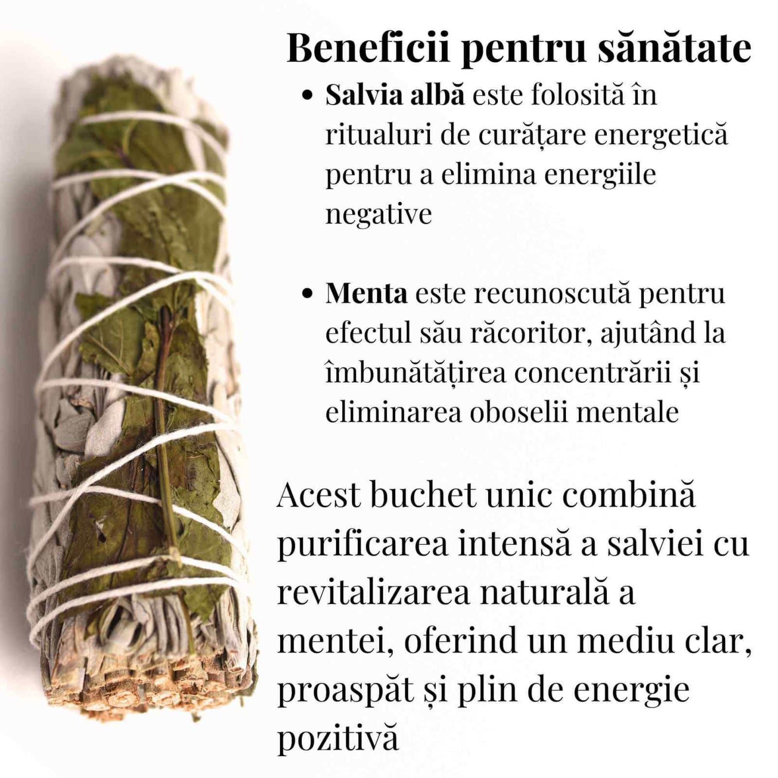 Buchet Salvie Alba California cu Menta