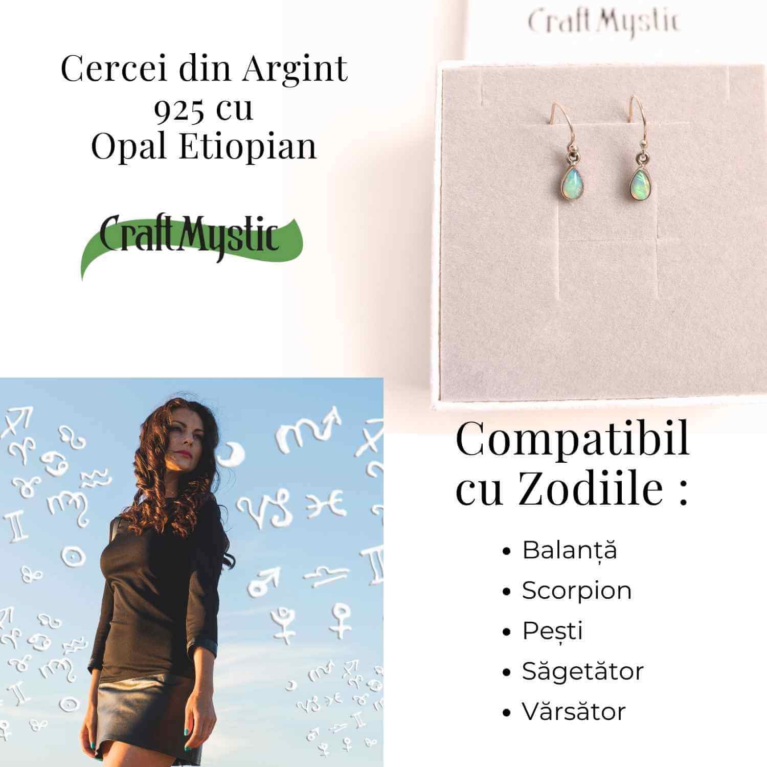 Cercei Argint 925 cu Opal Etiopian