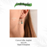 Cercei Argint 925 cu Opal Etiopian - Eleganta si Protectie Energetica